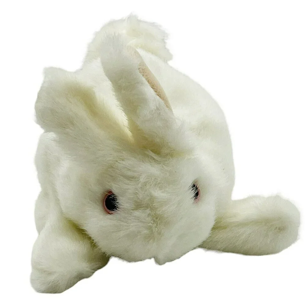Folkmanis‎ White Bunny Rabbit Hand Puppet #2048 Storytelling Library Pink Eyes